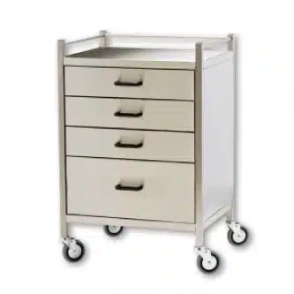 Advance Trolleys Stainless Steel 4 Drawer Medication Cart