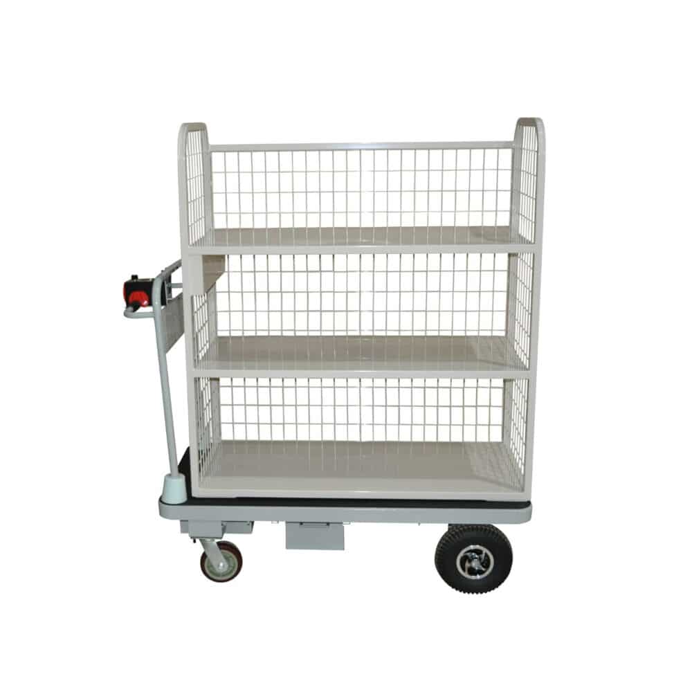 Advance Trolleys custom motorised mesh shelf trolley