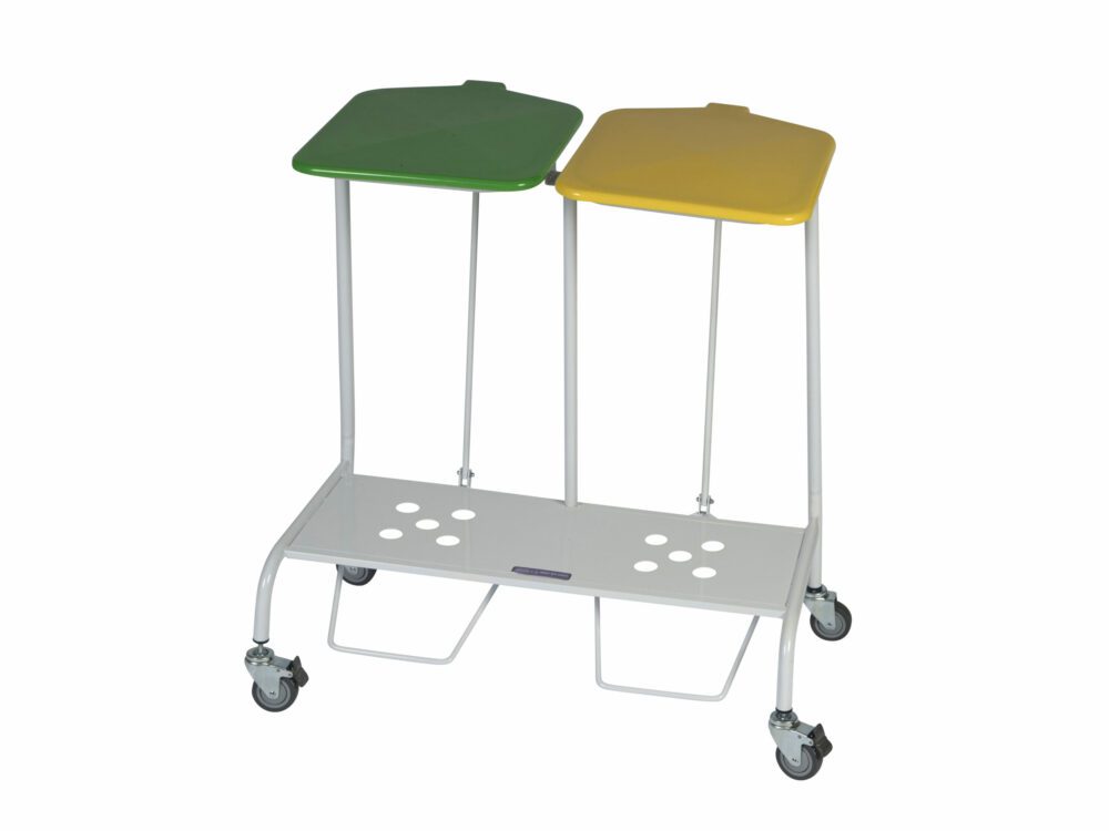 Advance Trolleys Coloured Lids To Suit Soiled Linen Trolley green and yellow