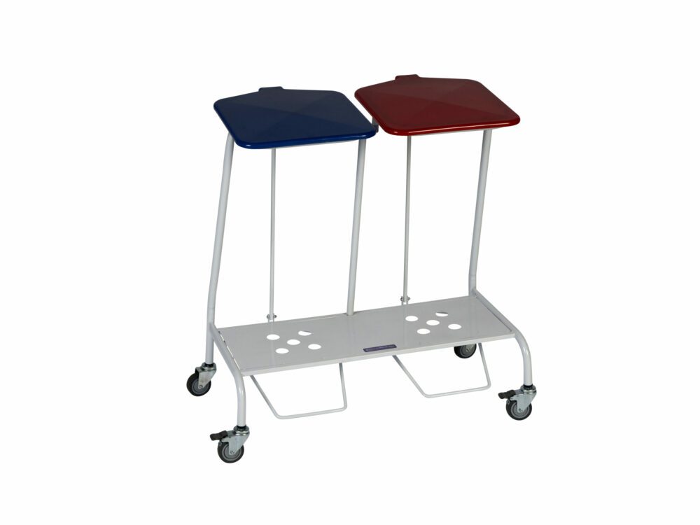 Advance Trolleys Coloured Lids To Suit Soiled Linen Trolley blue and red