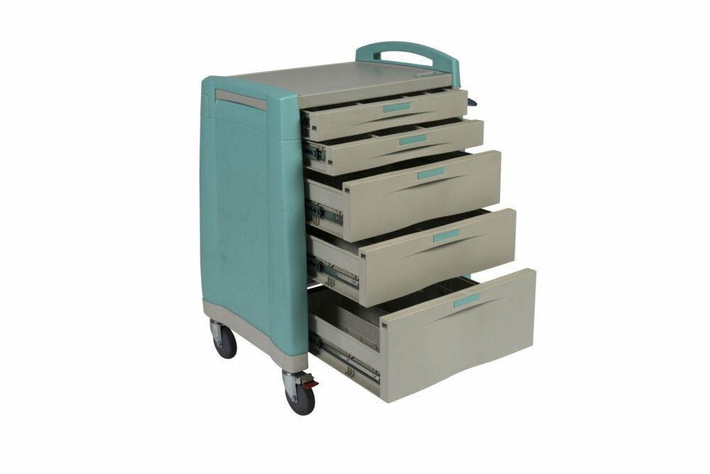 Advance Trolleys medication cart 5 drawer b 1 scaled