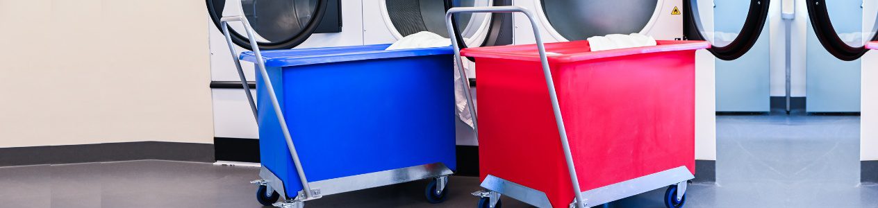 advance trolley blue and red plastic tub trolley