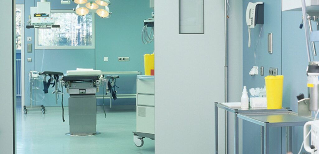 medical trolleys in operating room