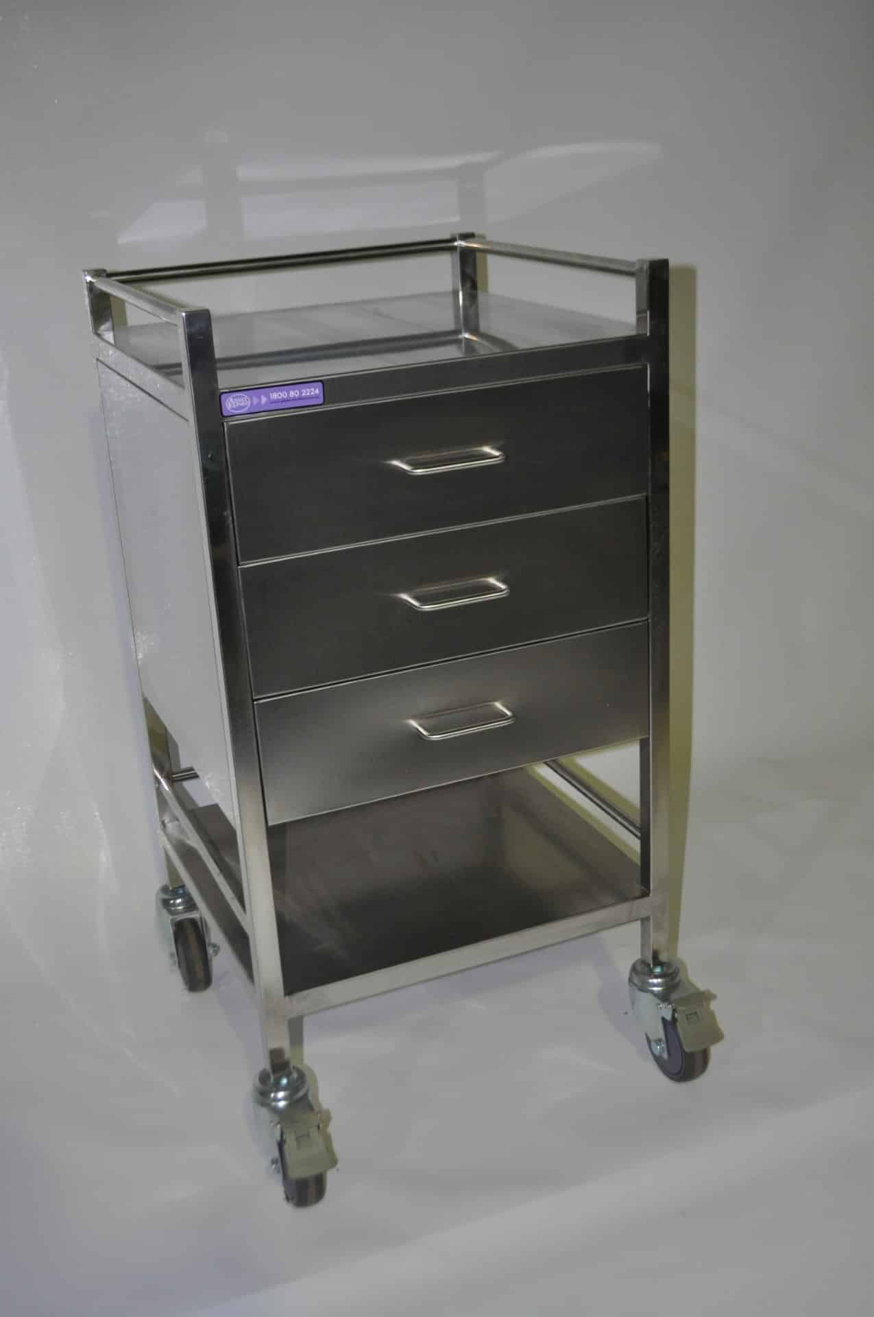 Stainless steel medical trolley